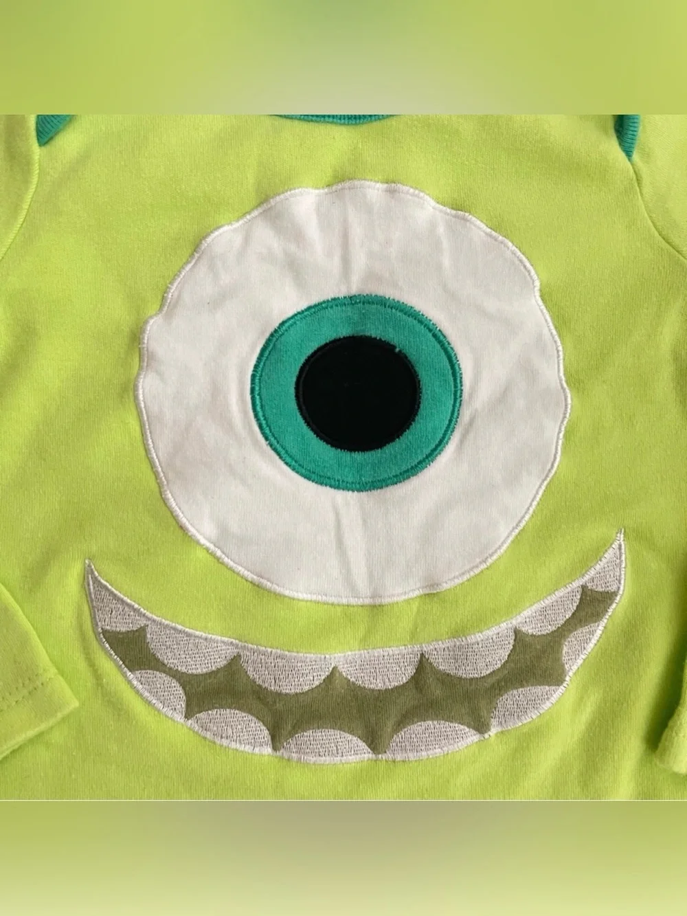 Disney Pixar Monsters Inc Mike Wazowski Appliqué Onesie
